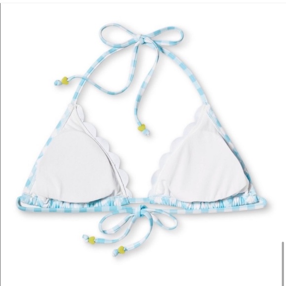 NWT Stoney Clover Lane X Target Blue Gingham Triangle Bikini Top Sz XXS and S - Picture 3 of 14